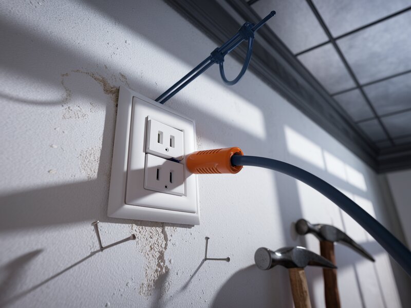 Professional TV antenna wall point installation